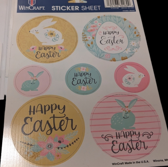 Wincraft Pastel Happy Easter Decal & Sticker Sheet Set NWT - Picture 3 of 4